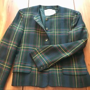 Jaeger wool plaid blazer jacket